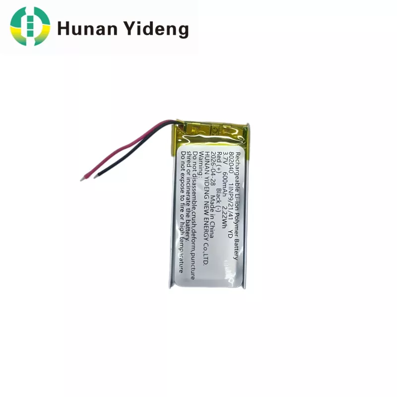 802040 600mAh Rechargeable na Baterya para sa Voice Recorder at Mga Laruang Elektrikal
